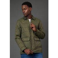 Burton Men's Khaki Quilted Zip Through Jacket | Size: Medium