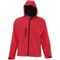 SOL'S Men's Replay Hooded Soft Shell Jacket (Breathable, Windproof & Water Resistant) in Wine | Size: Large
