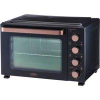 Cooks Professional 34L Mini Portable Oven with 2 Ceramic Hobs & Accessories in Jet Black