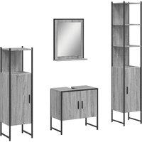 Berkfield Home 4 Piece Bathroom Cabinet Set Grey Sonoma Engineered Wood