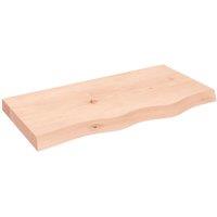 Berkfield Home Bathroom Countertop 80x40x(2-6) cm Untreated Solid Wood in Brown