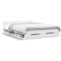 Berkfield Home Bed Frame with Drawers without Mattress White 140x200 cm