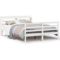 Berkfield Home Bed Frame with Headboard without Mattress White 140x200 cm