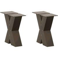 Berkfield Home Coffee Table Legs X-Shaped 2 pcs Natural Steel 30x(30-31) cm Steel in Brown