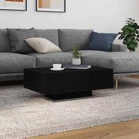 Berkfield Home Coffee Table with LED Lights Black Oak 85x55x31 cm | Size: 85 x 55 x 31 cm