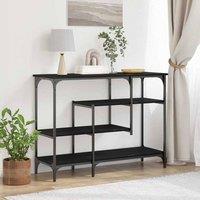 Berkfield Home Console Table Black Oak 100x35x75 cm Engineered Wood & Steel | Size: 100 x 35 x 75 cm