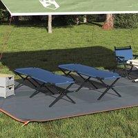 Berkfield Home Folding Sun Beds 2 pcs with Carry Bag Blue 600D Oxford Fabric