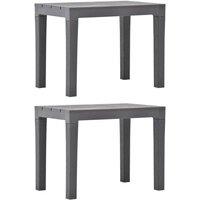 Berkfield Home Garden Benches 2 pcs Mocca Plastic in Grey