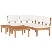 Berkfield Home Garden Bench Set 4 pcs Brown & Cream 2-seater Medium