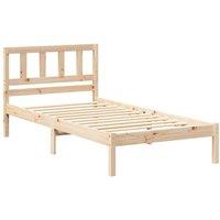 Berkfield Home with Headboard Brown 90 x 200 cm Solid pine wood