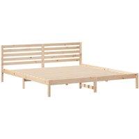 Berkfield Home with Headboard Brown 180 x 220 cm Solid pine wood