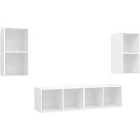 Berkfield Home Wall-mounted TV Cabinets 4 pcs White Engineered Wood