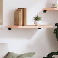 Berkfield Home Wall Shelf 60x40x(2-4) cm Untreated Solid Wood Oak in Light Tan