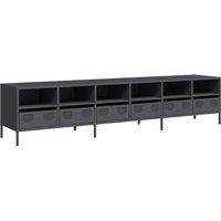 Berkfield Home TV Cabinet Anthracite 202x39x43.5 cm Cold-rolled Steel in Charcoal