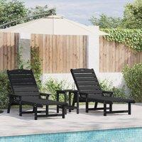 Berkfield Home Sun Loungers 2 pcs Black 162x53x98, 5 cm HDPE