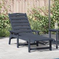 Berkfield Home Sun Lounger Navy Blue 53x162x98.5 cm HDPE