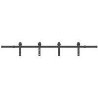 Berkfield Home Sliding Door Hardware Kit 200 cm Steel Black