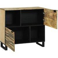 Berkfield Home Sideboard 80x33.5x75 cm, Made from Solid Mango Wood in Beige | Size: 80x33.5x75 cm
