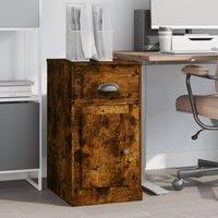 Berkfield Home Side Cabinet with Drawer Smoked Oak 40x50x75 cm Engineered Wood in Brown | Size: 40 x 50 x 75 cm