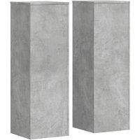 Berkfield Home Plant Stands 2 pcs Concrete Grey 33x33x100 cm Engineered Wood | Size: 33 x 33 x 100 cm