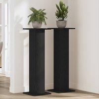 Berkfield Home Plant Stand 2 pcs Black Oak 30x30x95 cm Engineered Wood | Size: 30 x 30 x 95 cm