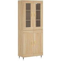 Berkfield Home Highboard Sonoma Oak 69.5x34x180 cm Engineered Wood in Light Tan