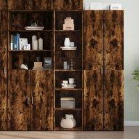 Berkfield Home Highboard Smoked Oak 45x41x185 cm Engineered Wood in Brown | Size: 45 x 41 x 185 cm