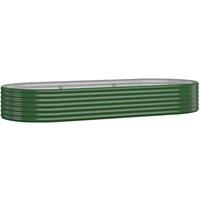 Berkfield Home Garden Raised Bed Powder-coated Steel 249x100x36 cm Green | Size: 249 x 100 x 36 cm