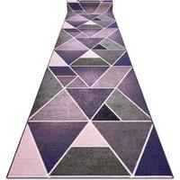 RugsX Anti-Slip Triangles Runner in Purple | Size: 133 cm x 140 cm