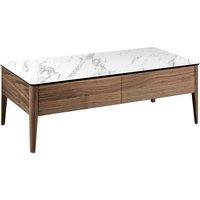 Angel Cerda Porcelain marble & walnut rectangular coffee table in Brown