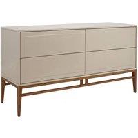Angel Cerda Model Beige MDF Sideboard with Walnut-Veneer Legs, 4 in Brown