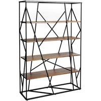 Angel Cerda Walnut & Black Steel Shelving Unit, 120x38x180 cm in Brown | Size: 120 x 38 x 180 cm
