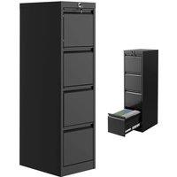 Havendro 4-Drawer Lockable Metal File Cabinet for Home Office in Black