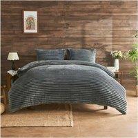 GAVENO CAVAILIA Osum Ribbed Duvet Cover Set in Charcoal | Size: King