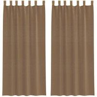 Berkfield Home Voile Curtains with Loops 2 pcs Light Brown 140x225 cm