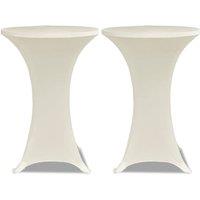 Berkfield Home Standing Table Cover 60cm Cream Stretch 2 pcs