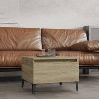 Berkfield Home Side Table Sonoma Oak 50x46x35 cm Engineered Wood in Brown | Size: 50 x 46 x 35 cm