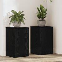 Berkfield Home Plant Stands 2 pcs Black Oak 30x30x50 cm Engineered Wood | Size: 30 x 30 x 50 cm