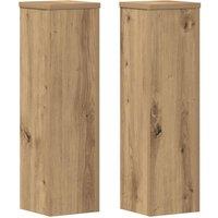 Berkfield Home Plant Stand 2pcs Artisan Oak 17x17x60 cm Engineered Wood in Brown | Size: 17 x 17 x 60 cm