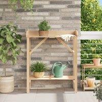 Berkfield Home Garden Potting Table 75x40x90 cm Solid Wood Pine in Brown | Size: 75 x 40 x 90 cm
