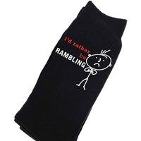 60 SECOND MAKEOVER Men's I'd Rather Be Rambling Black Calf Socks