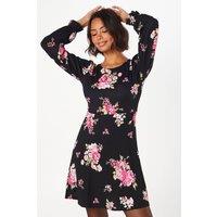 Dorothy Perkins Women's Spaced Floral Long Sleeve Mini Dress | Size: 16