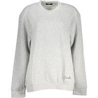 Cavalli Class Women's Chic Gray Embroidered Crew Neck Sweatshirt in Grey | Size: Large