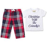 60 SECOND MAKEOVER Personalised Christmas With The.. Christmas Pyjamas Matching in Red | Size: 6-12 m