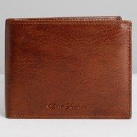 Gino Ferrari Men's 8 CC Bifold Italian Leather Wallet Coin Pocket ID Section RFID, Cognac in Tan