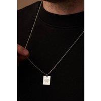 Outrage London Men's Silver Personalised Tag Pendant Cuban Necklace | Size: 18 inches