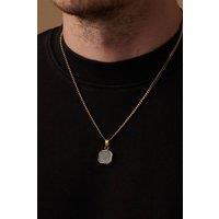 Outrage London Men's 18K Gold Personalised Lapis Lazuli Pendant Necklace | Size: 18 inches