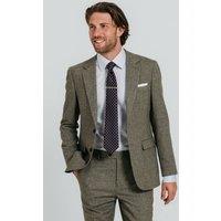 Dobell Men's Sage Green Herringbone Tweed Suit Jacket in Light Green | Size: 42R