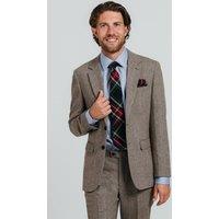Dobell Men's Brown Herringbone Tweed Suit Jacket | Size: 42R
