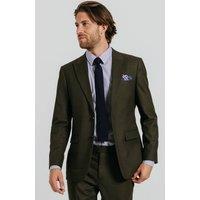 Dobell Men's Dark Green Twill Suit Jacket | Size: 40S